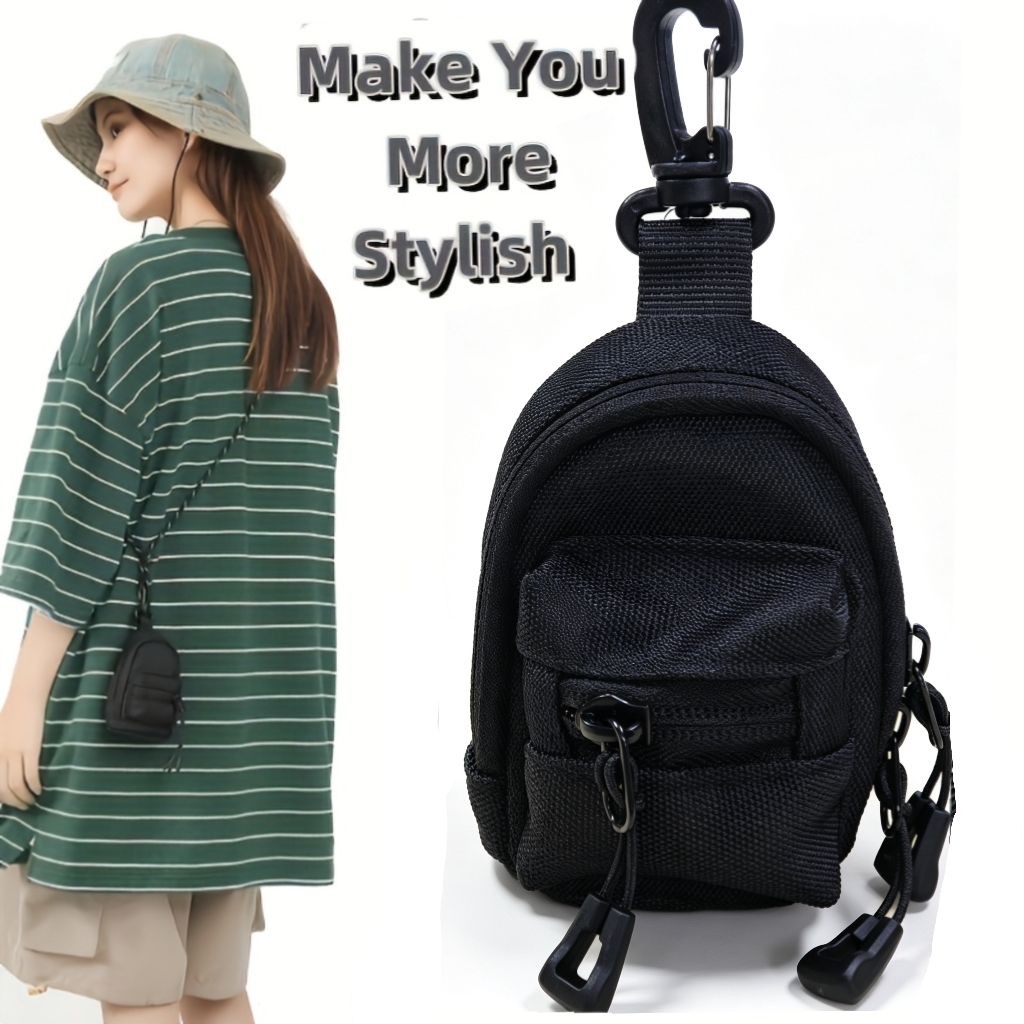 Mini Backpack Purse - Mini Bolsa de Nylon Masculina com