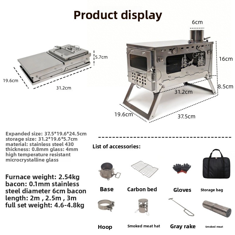 Fogão a Lenha Portátil Dobráve - Foldable Backpack Small avaliação e preço
