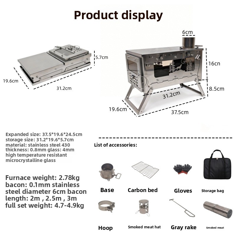 Fogão a Lenha Portátil Dobráve - Foldable Backpack Small avaliação e preço
